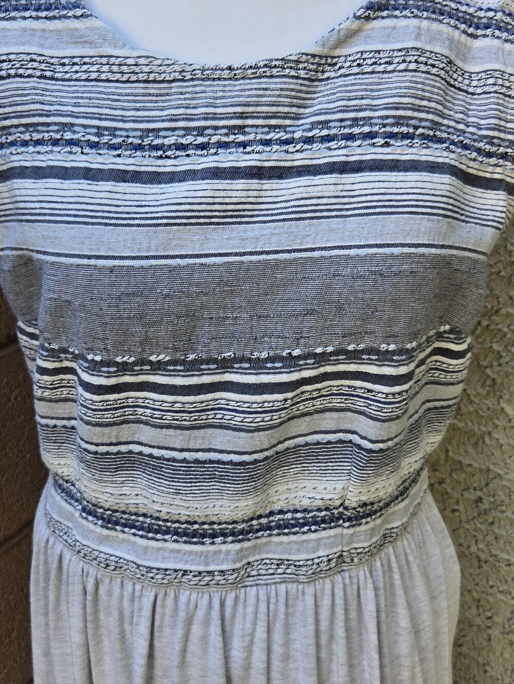 Anthropologie Dolan Striped Bodice Sleeveless Cream Dress - Picture 3 of 10